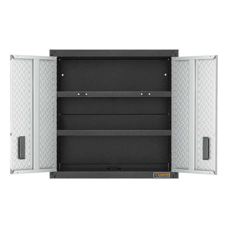 Single Storage Cabinet, Hammered Granit/Silver Tread
