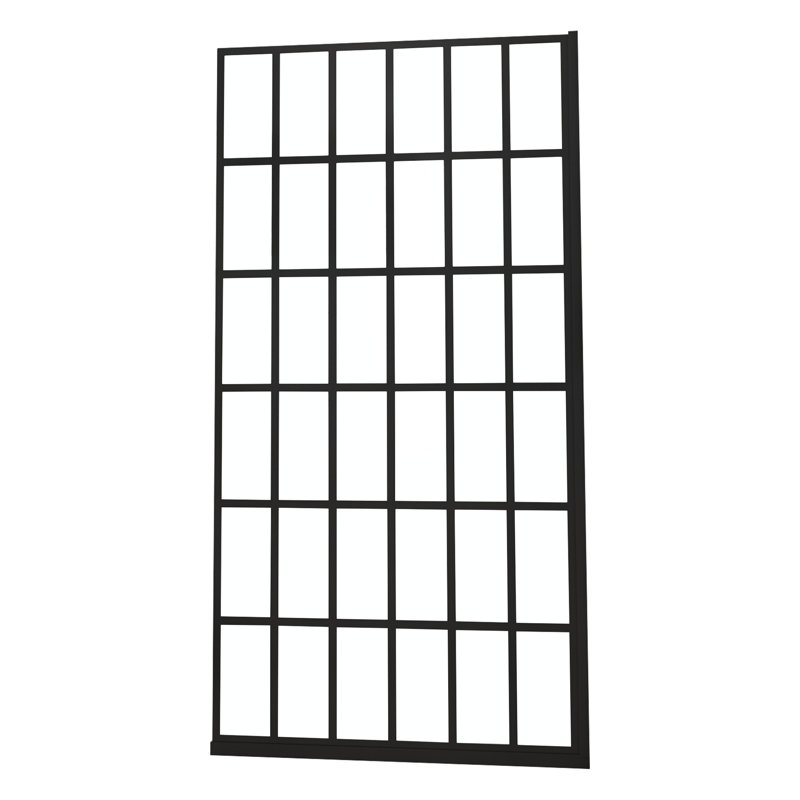 Porte de douche 34 po x 72 po en noir mat - entrée ouverte, panneau simple, salle de bain Produser 2, Allure