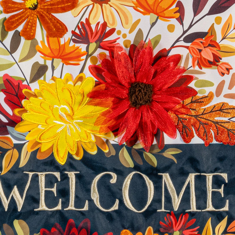 Drapeau d'automne floral