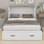 Armoire lit escamotable Murphy avec station de charge, lit plateforme pliable multifonctionnel avec grand tiroir de rangement-318501195-318501188