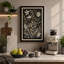 Linocut Garden Botanical - Wrapped Canvas-317438529-317438533