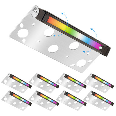 7" Multi-Color LED Hardscape Step Light Low Voltage-8PK
