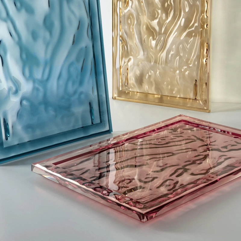 Dune Decorative Tray, 18.11" x 12.6", Pink