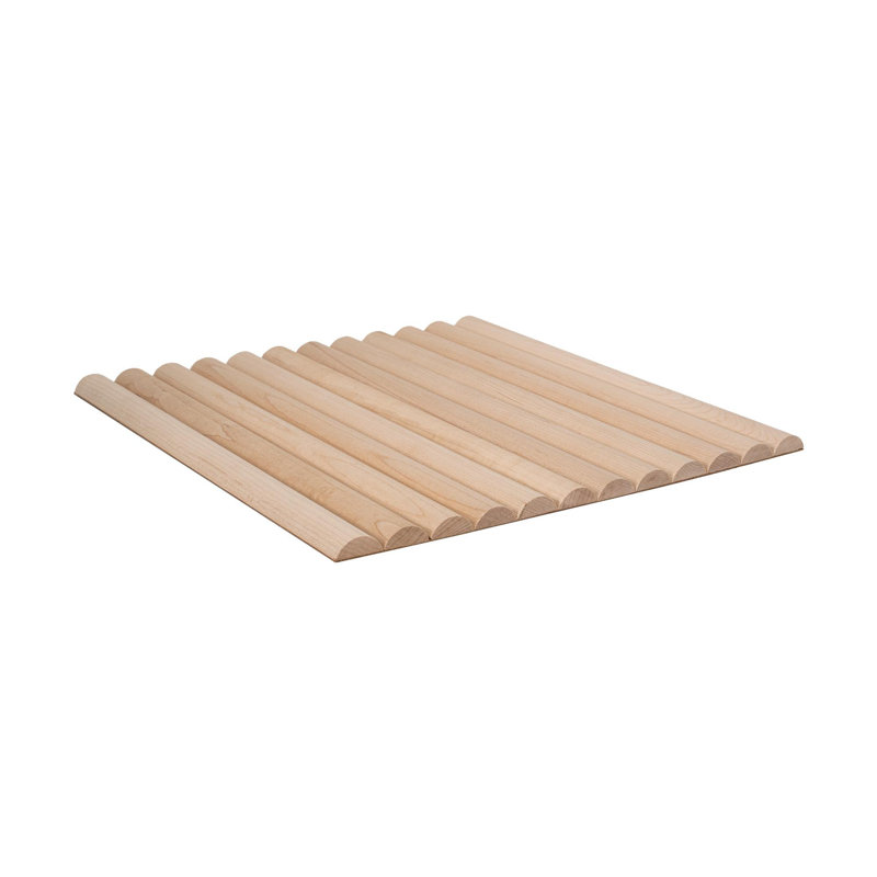 Outwater 1' Wide X 8' High X 3/8" Thick Unfinished Solid Maple Tambour Sheet With 1" Half-Round Slats – Flexible