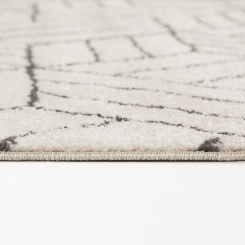 Dutton Cream Modern Geometric Area Rug, Rectangle 7'10" x 10'