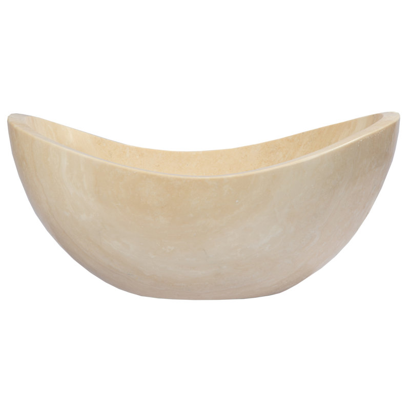 Eden Bath 12.75'' Stone Oval Bathroom Sink, Honed Beige