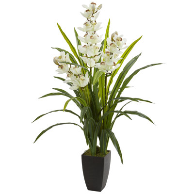 Arrangement floral orchidées artificielles en pot