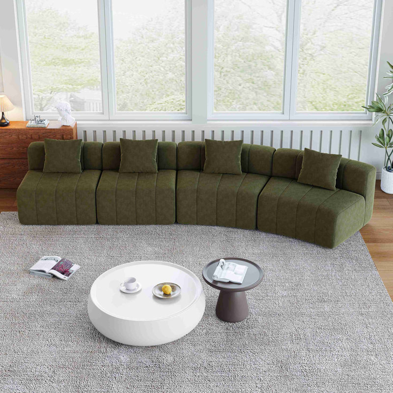 Canapé modulaire courbé Chenille