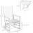 2 Outdoor Wooden Rocking Chair With Side Table, White Chairs Enticing And High Back, Bears 352 Lbs, For Garden, Patio, Poolside Table. Patio Sleek & Back. Appropriate Balcony, Porch. Supports Lbs. Max