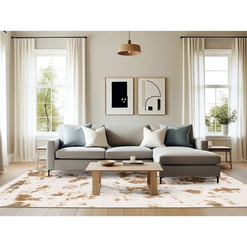 Stetsonville Abstract Indoor Rug, Rectangle 6' x 9'