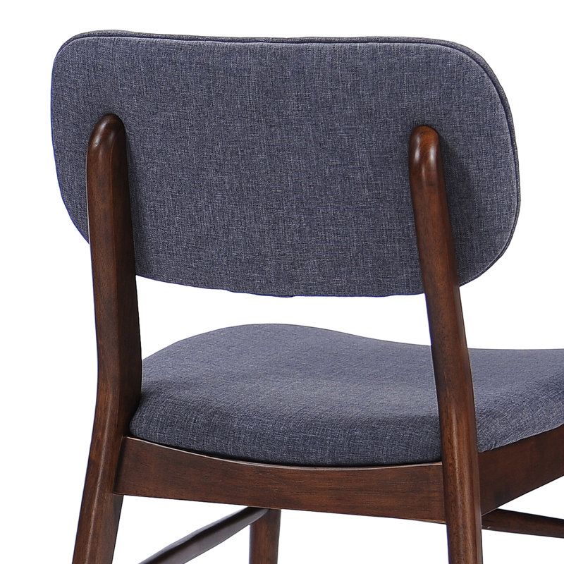 Chaises de salle à manger rembourrées 2 pièces Mid Century en noyer et gris anthracite, pieds évasés, assemblage facile, chaises idéales pour les espaces de vie, + structure, look rétro chic, plusieurs pièces adaptées