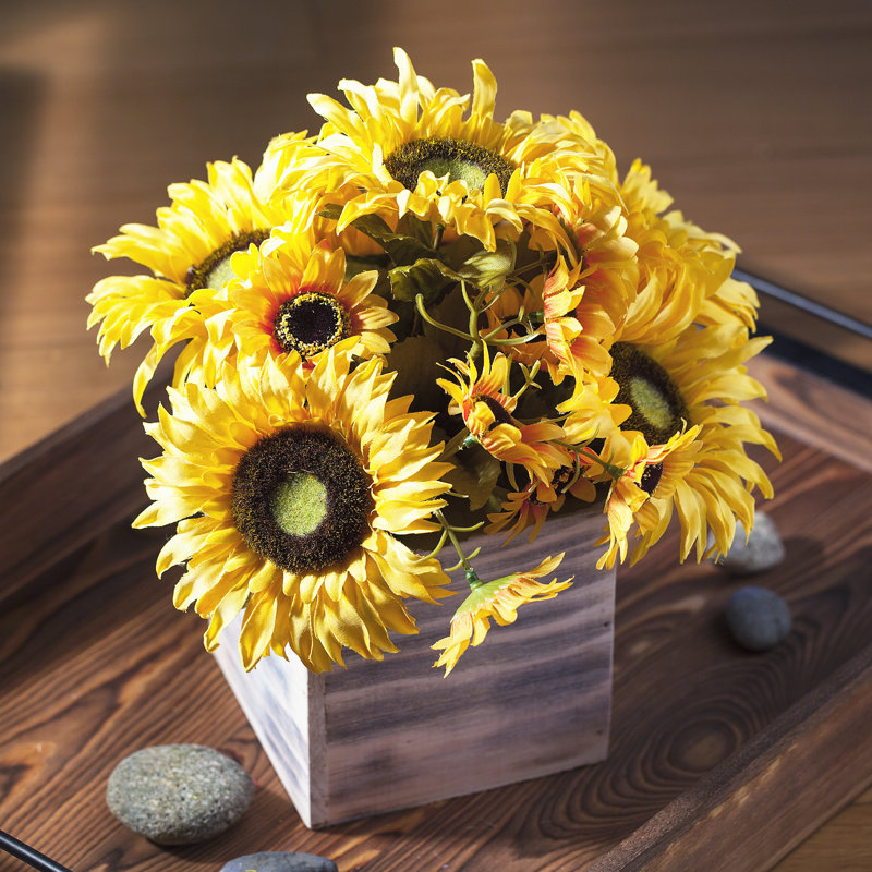 Arrangement floral tournesol en pot
