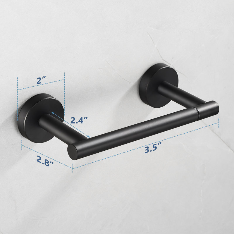 Wall-Mount Single Single Post Toilet Paper Holder, Matte Black