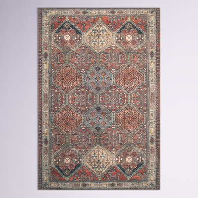 Kemmer Oriental Machine Woven Cotton/Polyester Area Rug