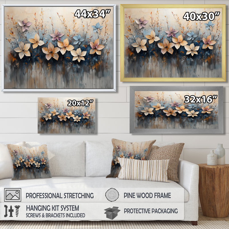 Fairchild Magnolias Fantasy Field II - Magnolias, art mural, H 16 po x l 32 po, Impression encadrée flottante, Noir