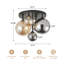 Bertina 5-Light Modern Globe Glass Shade Dimmable Semi Flush Mount Light