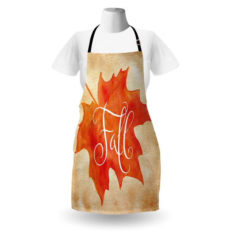Tablier d'automne East Urban Home, cuisine de jardinage, taille adulte, orange, brun, blanc pâle