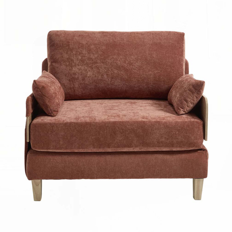 Fauteuil convertible en chenille, Orange