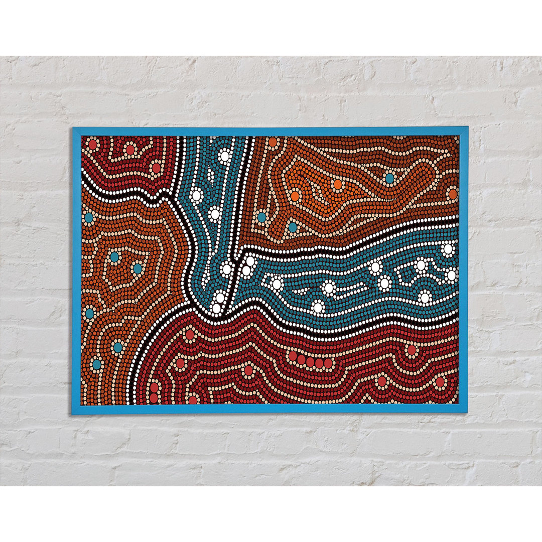 Gerahmtes Leinwandbild Aboriginal Pattern 4