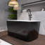 49 po Baignoire de trempage avec bonde réversible en noir brillant