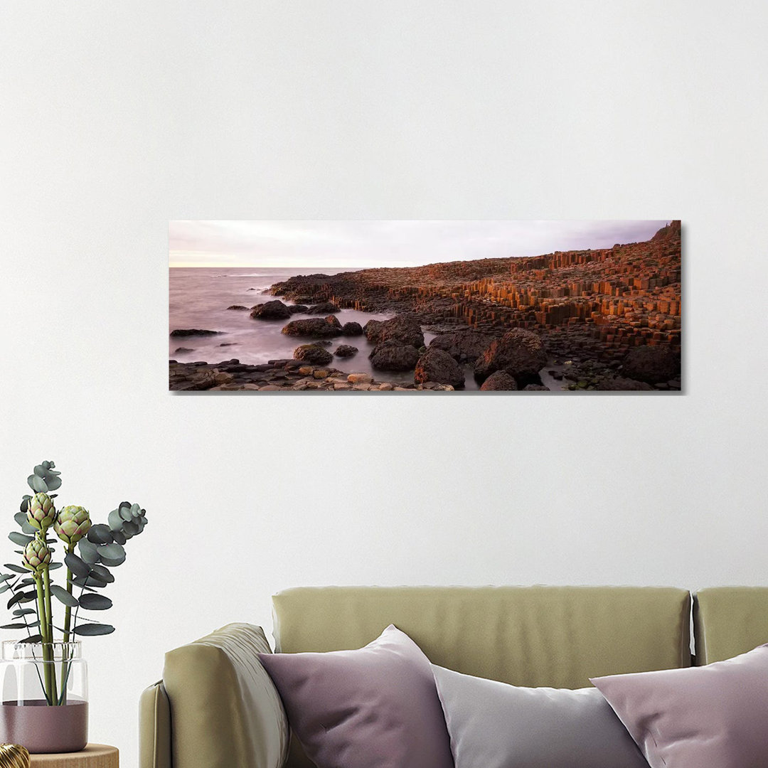 Basalt Columns Of Giant's Causeway, Antrim Coast, Northern Ireland - Wrapped Canvas Panoramic Print