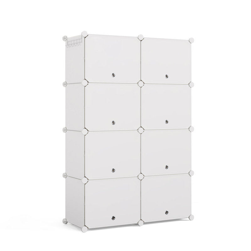 32 Pair Stackable Shoe Storage Cabinet, White