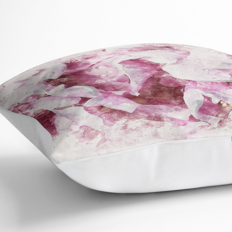 Floral Square Throw Cushion, 55cm H x 55cm W x 20cm D, White