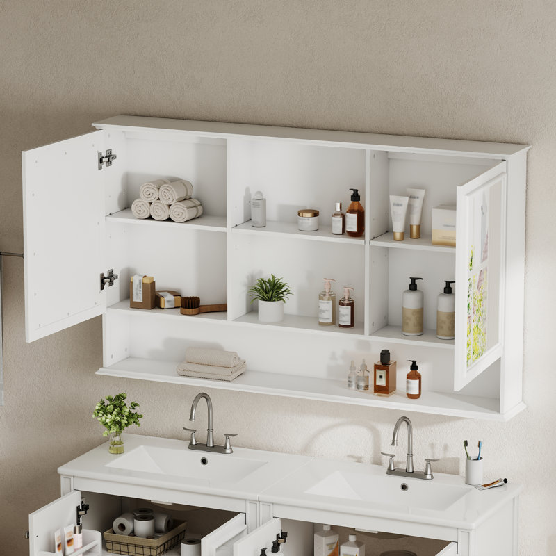 Armoire de toilette murale à miroir, White