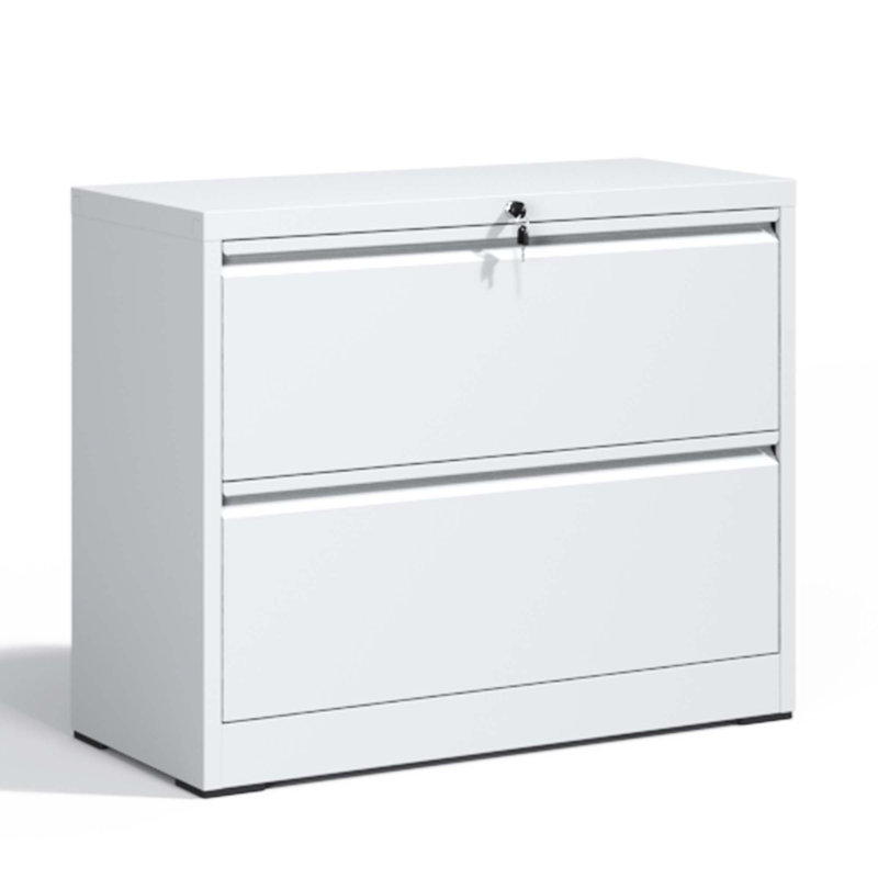 35.43"W 2 Drawer Metal Lateral File Cabinet with Lock for Home Office A4/Letter/Legal Size, White