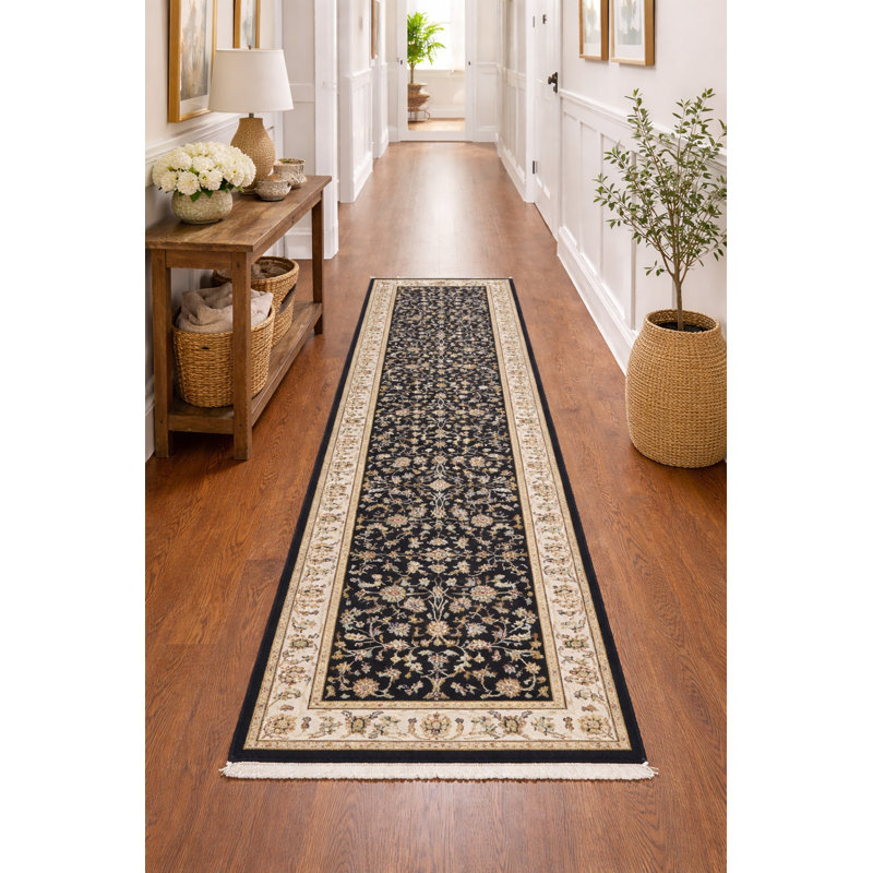Tapis bleu Indo Nain Marna, Tapis de couloir 2 pi 5 po x 8 pi