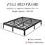Cadre de lit double de 30 cm (12 pouces), lit plateforme en métal robuste pouvant supporter jusqu'à 544 kg (1200 lb), aucun sommier requis, montage facile.-2078197657