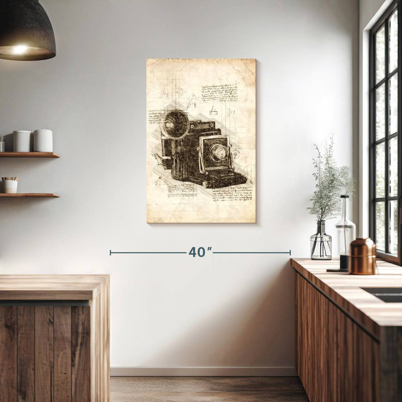 Laelle Old Camera Blueprint, 36" H x 24" W