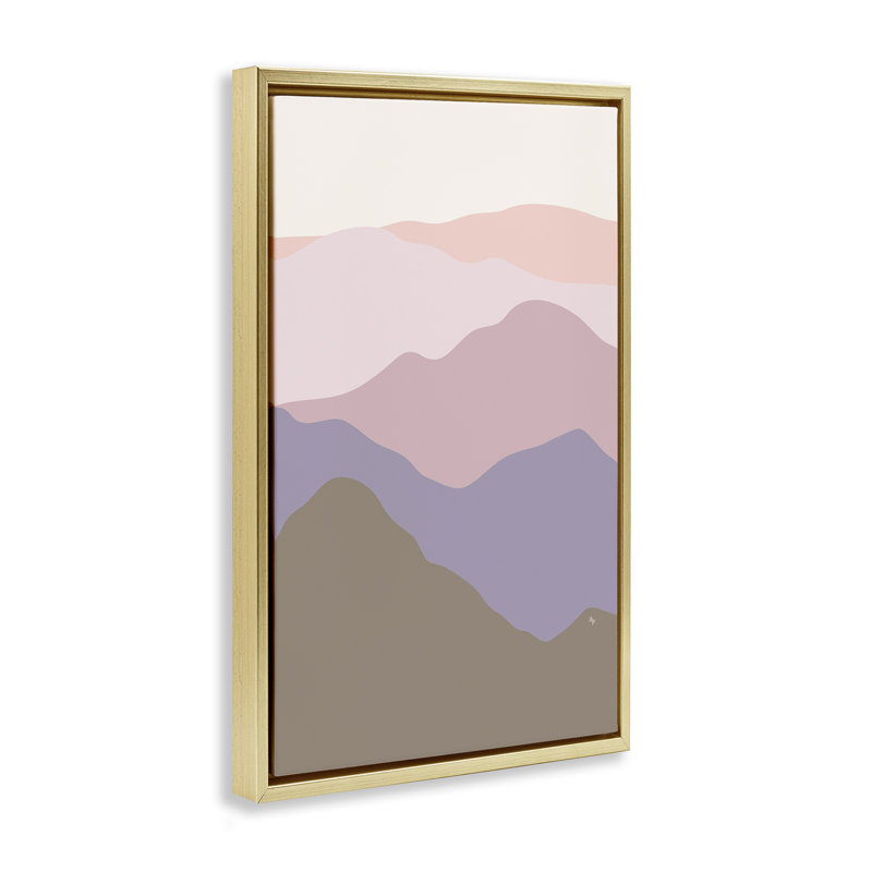 Toile flottante Subtil Pastel Hills par Martina Pavlova, Cadre flottant métallique doré, H 31 po x l 21 po