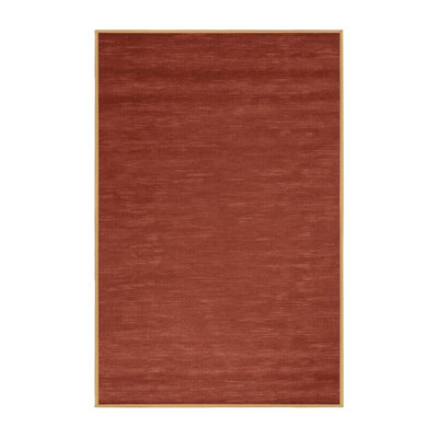 Machine Washable Solid Brown Area Rug