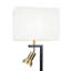 Ensemble de 2 lampes de table Limy, abat-jour blanc, cadre chromé et noir, 29 pouces
