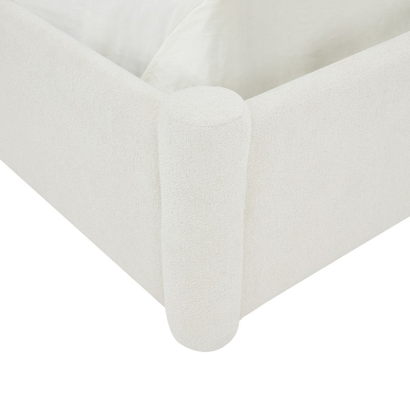 Dart Upholstered Platform Bed, King, White