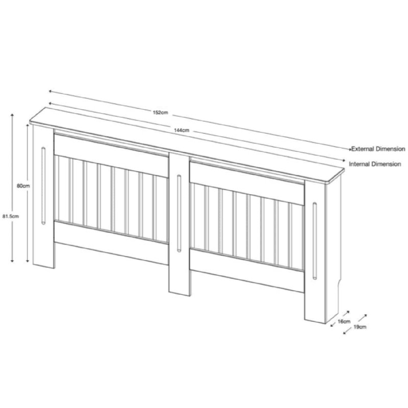 Clifton Radiator Cover, 81.50" H x 152" W x 19" D