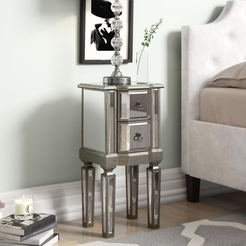 33cm W Solid Wood Bedside Table