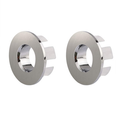 1,22 po Cuvette d'insertion en laiton avec couvercle de trop-plein à garniture de meuble-lavabo et capuchons ronds en nickel brossé (paquet de 2)