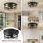 2-Light Farmhouse Flush Mount Ceiling Light, 2 Pack Black Metal Cage Light Fixture For Living Room, Entryway-220443711-220443710