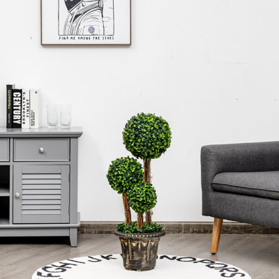 UV Resistant Artificial Boxwood Triple Ball Topiary 