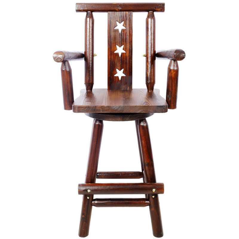 Tabouret de bar simple, tabouret de cuisine rustique avec accoudoirs, tabouret de bar à cadre en bois pour la cuisine, la salle à manger, le bar