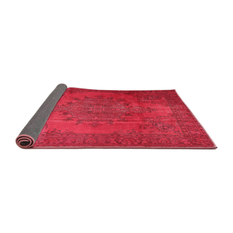 Tapis à motif oriental rose, Carré 4 pi