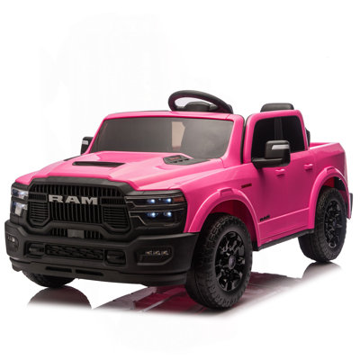 24V 160W Officially Licensed Dodge RAM 2500 Design 2-Seater Kids Ride On Truck,W/ Remote Control,W/2WD&4-Wheel Suspension,Storage Space&High Door Design,Built-In Music&Bluetooth,USB/MP3 Port For 3-6