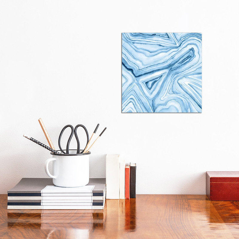 Indigo Agate Abstract I by Megan Meagher - Wrapped Canvas Painting, 30.48 cm H x 30.48 cm W