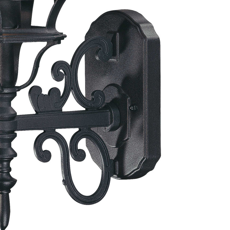 1-Light Outdoor Cast Aluminum Black Wall Mount Wall Sconce Wall Lantern with Clear Beveled Glass