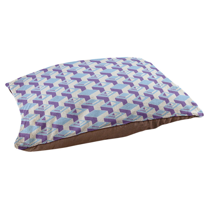 Coussin pour chien intérieur à motif skyscrapers Chen, Moyen (l 40 po x P 6,5 po x H 30 po), Sarcelle / Mauve