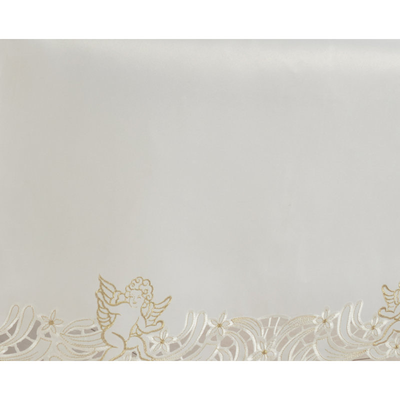 Tryston Cupid Design Tablecloth, Ivory, 120" x 65"