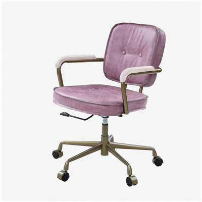 Siecross pink top velvet office chair