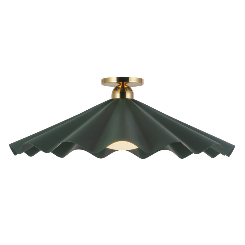 Plafonnier semi-encastré vert pin 25 po Furrow, 25 po, Vert